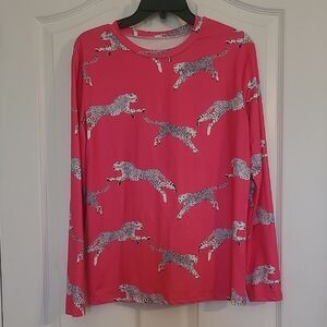 Pink Leopard Print Women's Top